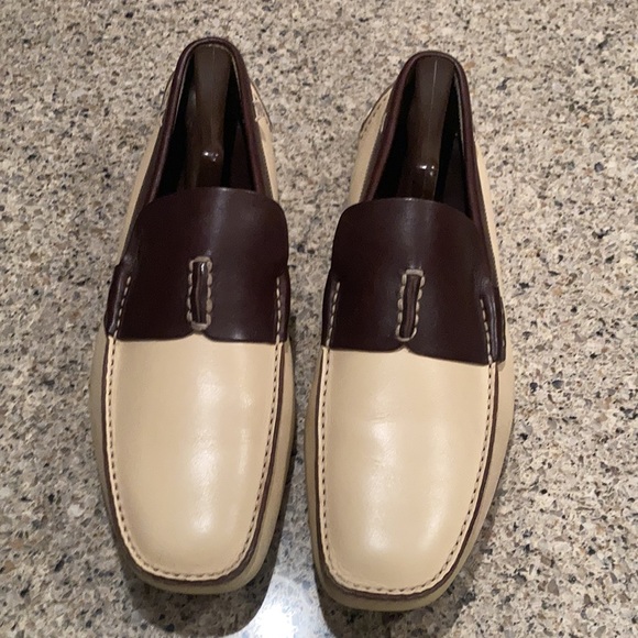 $849.00 !! PRADA MEN'S LUXURY COMBO COLOR LEATHER LOAFERS SHOES MARKED SIZE 10.5 - Picture 4 of 14